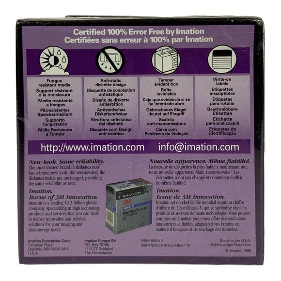 Imation 1.44 MB 2HD 3.5 in Floppy Diskettes 3 Boxes of 10 each Formated NEW - Picture 3 of 6